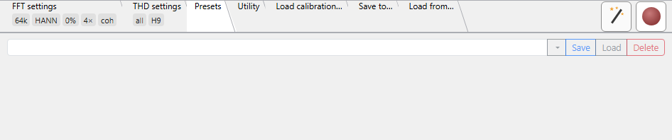 Presets tab